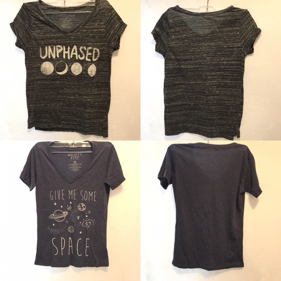 Tops - 2 T-Shirt Bundle - Sz XS - Space Moon Graphic T
